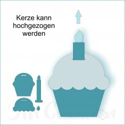 Stanzschablone - Muffin mit Kerze